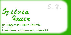 szilvia hauer business card